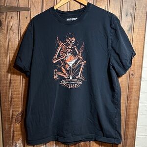 Harley-Davidson Black and Orange Skeleton Tee